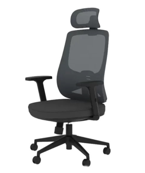 Fotoliu DELI CDMV01, plasa si tapiterie, negru
